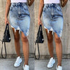 Casual High Waist Tassel Cool Pencil Denim Skirts Women 2022 Summer vintage Sexy Hole Ripped Pockets All-matched Jeans Skirt
