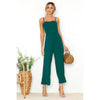 Casual Jumpsuit Women Spaghetti Strap Overalls Sleeveless Elegant Straight Jumpsuits Long Pants 2022 Summer Fashion Suit