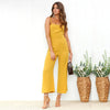 Casual Jumpsuit Women Spaghetti Strap Overalls Sleeveless Elegant Straight Jumpsuits Long Pants 2022 Summer Fashion Suit