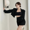 Casual Korean Two Piece Set Woman Office Style Elegant Skirt Suits Autumn 2022 Slim Long Sleeve Coat Designer Mini Skirt
