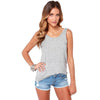 Casual Lady Women's Solid Black Grey V Back Vest Tank Tops Backless Tops S-XL