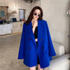 Casual Loose Women's Blazer Retro Long Sleeve Double Breasted Blue Blouse Women's Office Coat Blazer Mujer De Moda 2023