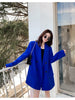 Casual Loose Women's Blazer Retro Long Sleeve Double Breasted Blue Blouse Women's Office Coat Blazer Mujer De Moda 2023