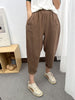 Casual Nine-Point Pants Women's Summer Thin Section Loose And Thin Wide-Leg Harem Pants High Waist Cotton Linen Pencil Pants