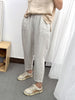 Casual Nine-Point Pants Women's Summer Thin Section Loose And Thin Wide-Leg Harem Pants High Waist Cotton Linen Pencil Pants