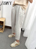 Casual Nine-Point Pants Women's Summer Thin Section Loose And Thin Wide-Leg Harem Pants High Waist Cotton Linen Pencil Pants