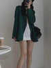 Casual Oversized Women Blazer 2023 Spring Autumn Loose Double Breasted Female Suit Coats Elegant Green Jackets