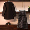 Casual Plus Size Women's Clothing 2022 Spring Autumn Blazers Jackets Women Plaid Skirts + Blazer Coats 2 two-piece Suit B143