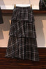 Casual Plus Size Women's Clothing 2022 Spring Autumn Blazers Jackets Women Plaid Skirts + Blazer Coats 2 two-piece Suit B143