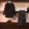 Casual Plus Size Women's Clothing 2022 Spring Autumn Blazers Jackets Women Plaid Skirts + Blazer Coats 2 two-piece Suit B143
