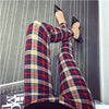Casual Polyester Women's Leggings High Elastic Legins Fitness Nine Pants Plaid Fashion Clothings aptitud Legging For Women