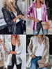 Casual Sequin Lapel Women Blazer Coat 2023 Autumn Long Sleeve Women Jacket Elegant Turn-down Collar Office Lady Uniform