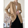 Casual Simple Suit Jacket Women 2023 Spring Autumn Double-breasted Slim Small Blazer Suit OL Outer Wear Top LR2280