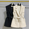 Casual Solid Color Sleeveless Ladies Jacket Vest Female Autumn  Slim Ladies Suit Elegant Women's Blazer