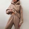 Casual Solid Sets Women Tracksuit Warm Hoodie Sweatshirts And Long Pant Two Piece Sets Ladies Sweatshirt Suits