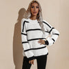 Casual Striped Pullover Winter Loose Women Knitted Sweater Vintage Knit Jumpers Harajuku Long Sleeve Pullover Pull Femme