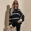 Casual Striped Pullover Winter Loose Women Knitted Sweater Vintage Knit Jumpers Harajuku Long Sleeve Pullover Pull Femme