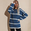 Casual Striped Pullover Winter Loose Women Knitted Sweater Vintage Knit Jumpers Harajuku Long Sleeve Pullover Pull Femme