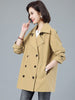 Casual Suit Collar Trench Coat Women Coat Spring Autumn Double Breasted Windbreaker Khaki Short Outerwear Female Clothing