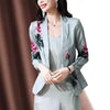 Casual Turn-down Collar Button Printing Blazer Women's Clothing 2023 Autumn Office Lady Coat All-match Suits