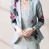 Casual Turn-down Collar Button Printing Blazer Women's Clothing 2023 Autumn Office Lady Coat All-match Suits