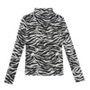 Casual Turtleneck Women Cool Streetwear Women Blouse Zebra Stripe Slim Women Shirts Long Sleeve Shirt Blouses 11369