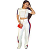 Casual Two Piece Jumpsuit for Women Body Fashion Side Striped Overalls Black White Wide Leg Rompers Womens Jumpsuit