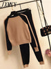 Casual Two-Piece Sweater Cardigan Jacket Women Autumn Womens Knitted Suit Baseball Sports Zip Top And Pants Set