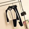 Casual Two-Piece Sweater Cardigan Jacket Women Autumn Womens Knitted Suit Baseball Sports Zip Top And Pants Set