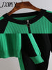 Casual Two-Piece Sweater Cardigan Jacket Women Autumn Womens Knitted Suit Baseball Sports Zip Top And Pants Set