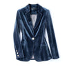 Casual Velvet Suit Jacket Women 2023 Spring Autumn Female Korean Elegant Temperament Slim Outwear Plus Size Lady Blazer Coats