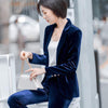 Casual Velvet Suit Jacket Women 2023 Spring Autumn Female Korean Elegant Temperament Slim Outwear Plus Size Lady Blazer Coats