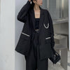 Casual Vintage High Street Blazers Women Loose Thin Designer Korean Suit Coat Female 2022 Autumn Office Lady Outwear Clothes Y2k
