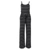 Casual White Black Striped Jumpsuits Sexy Spaghetti Strap Loose Playsuits Summer Women Jumpsuit Wide Leg Pants Overall XXL GV407