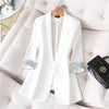 Casual White Blazer Women's Three-Quarter Sleeve 2023 Spring And Summer Korean Slim Women's Suit Shirt Thin Suit Jacket