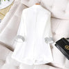 Casual White Blazer Women's Three-Quarter Sleeve 2023 Spring And Summer Korean Slim Women's Suit Shirt Thin Suit Jacket