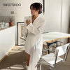 Casual White Two Piece Set For Women Notched Long Sleeve Blazer High Waist Irregular Hem Skirt Female Korean Sets