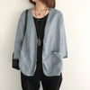 Casual Wild Linen Suit Jacket Korean Women's Summer Thin Coat Top Temperament Cotton and Linen Blazer Shirt Coat K541