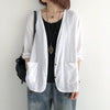 Casual Wild Linen Suit Jacket Korean Women's Summer Thin Coat Top Temperament Cotton and Linen Blazer Shirt Coat K541