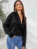 Casual Women Blouse Summer Satin Silk Button Down Shirt Long Sleeve Elegant Office Lady Tops Female Loose Solid Shirts