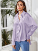 Casual Women Blouse Summer Satin Silk Button Down Shirt Long Sleeve Elegant Office Lady Tops Female Loose Solid Shirts