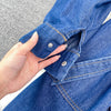 Casual Women Denim Dress Spring Autumn Turn down Collar Long Sleeve Single Breasted Pockets Belted A-line Midi Jeans Dresses