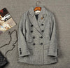 Casual Women Double-Breasted Button coat Plus Size Blaser plaid Blazers Jacket