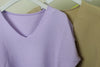 Casual Women's Knitted Suit Solid Color Summer Sweater Set Pullover Two-piece Ladies V-Neck Top Short Pants
