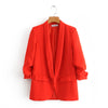Casual women elegant blazer 2023 ladies ruched sleeve blazers jacket vintage female streetwear suits girls chic suit