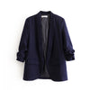 Casual women elegant blazer 2023 ladies ruched sleeve blazers jacket vintage female streetwear suits girls chic suit