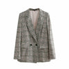 Plaid Blazers and Jackets Suit Ladies Long Sleeve Work Wear Blazer Plus Size Casual Female Outerwear Wear Work Coat