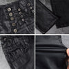 CbuCyi High Waist Women's Clothing PU Leather Pants Skinny Lace Up Moto Biker Long Trousers Female Stretch Coated Denim Pants