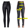 CbuCyi High Waist Women's Clothing PU Leather Pants Skinny Lace Up Moto Biker Long Trousers Female Stretch Coated Denim Pants