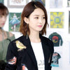 Celebrity Office Work OL Black Jacket Coat Autumn Winter  Bird Embroidery Women Runway Overcoat Long Sleeve Blazer